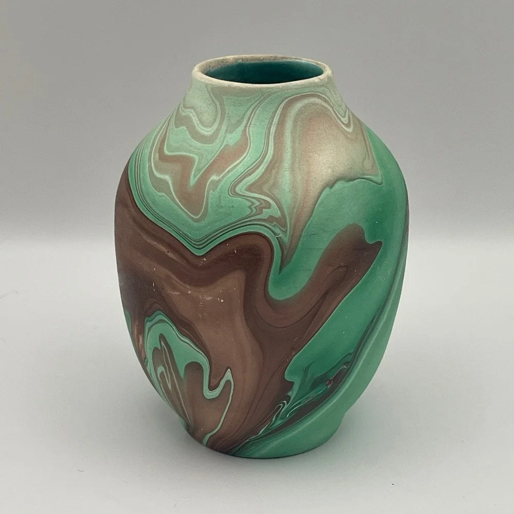 Evans Plunge Hot Springs Made in‎ USA Swirl Glaze Art Pottery Vase